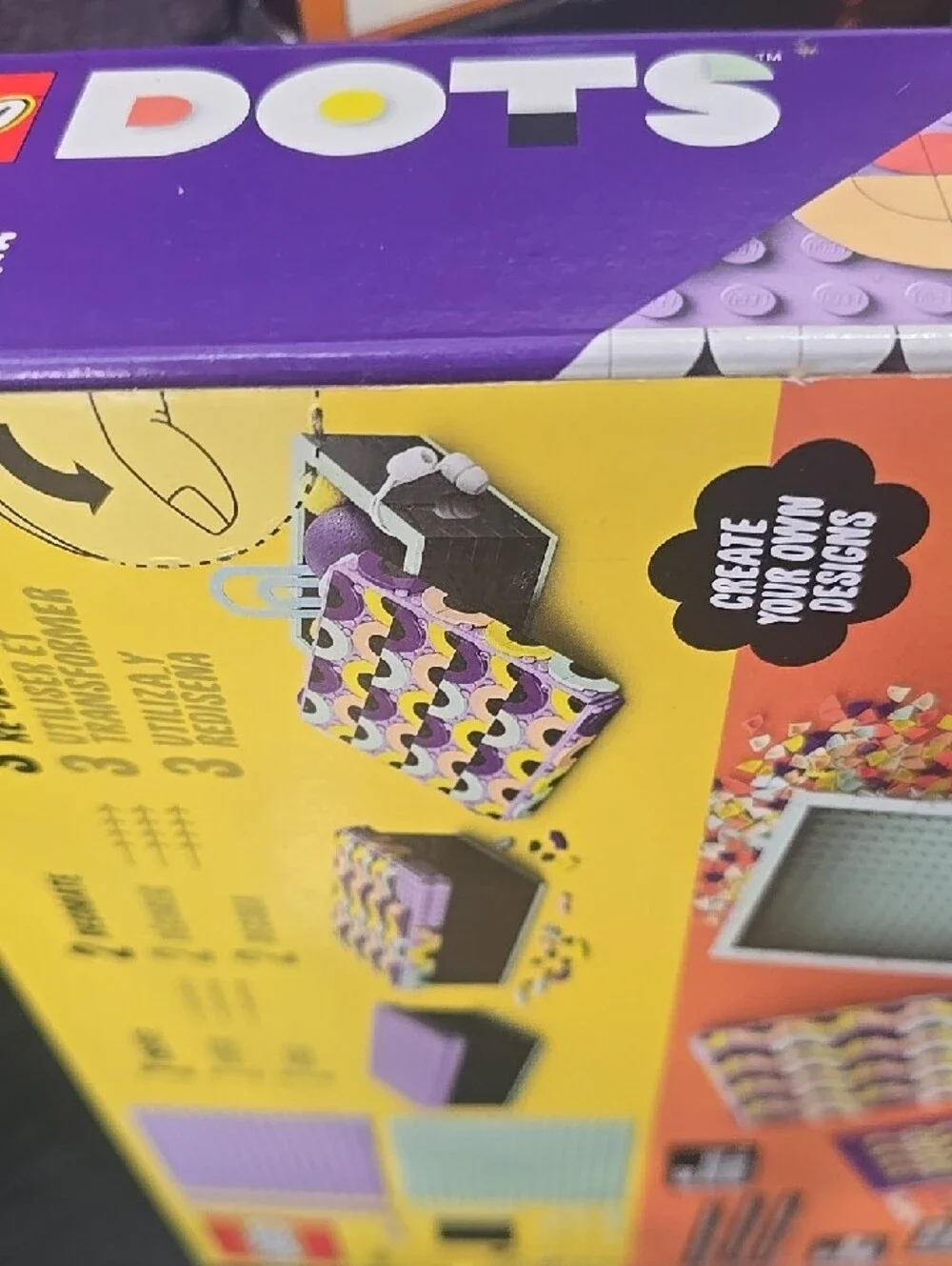 LEGO DOTS Colorful Purple & Yellow Decorative Box - Kids Toys